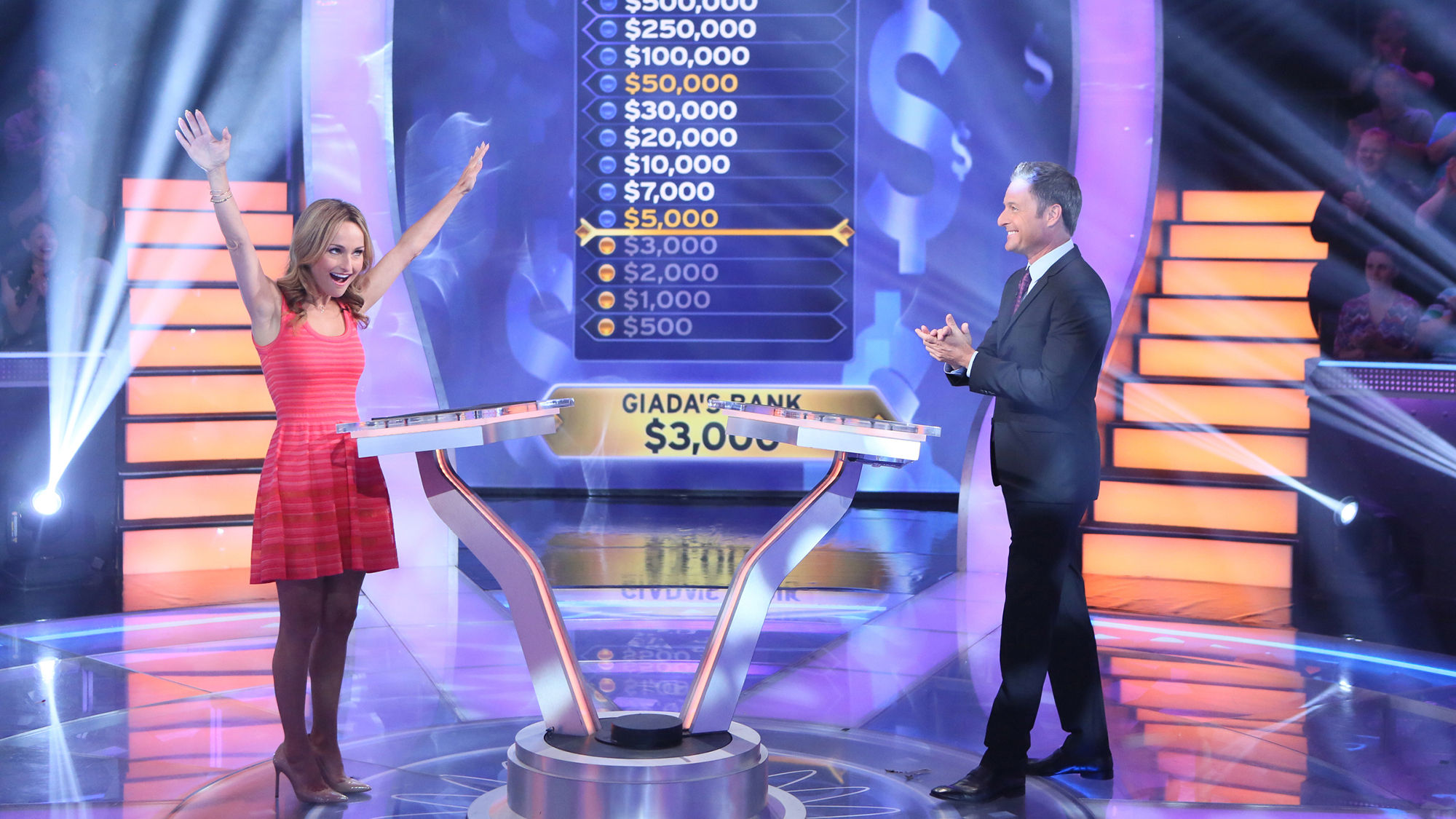 Celebrity chef Giada De Laurentiis, whose eponymous restaurant is at the Cromwell, took a turn on "Who Wants to be a Millionaire," which filmed its 2015-16 season at Bally's.