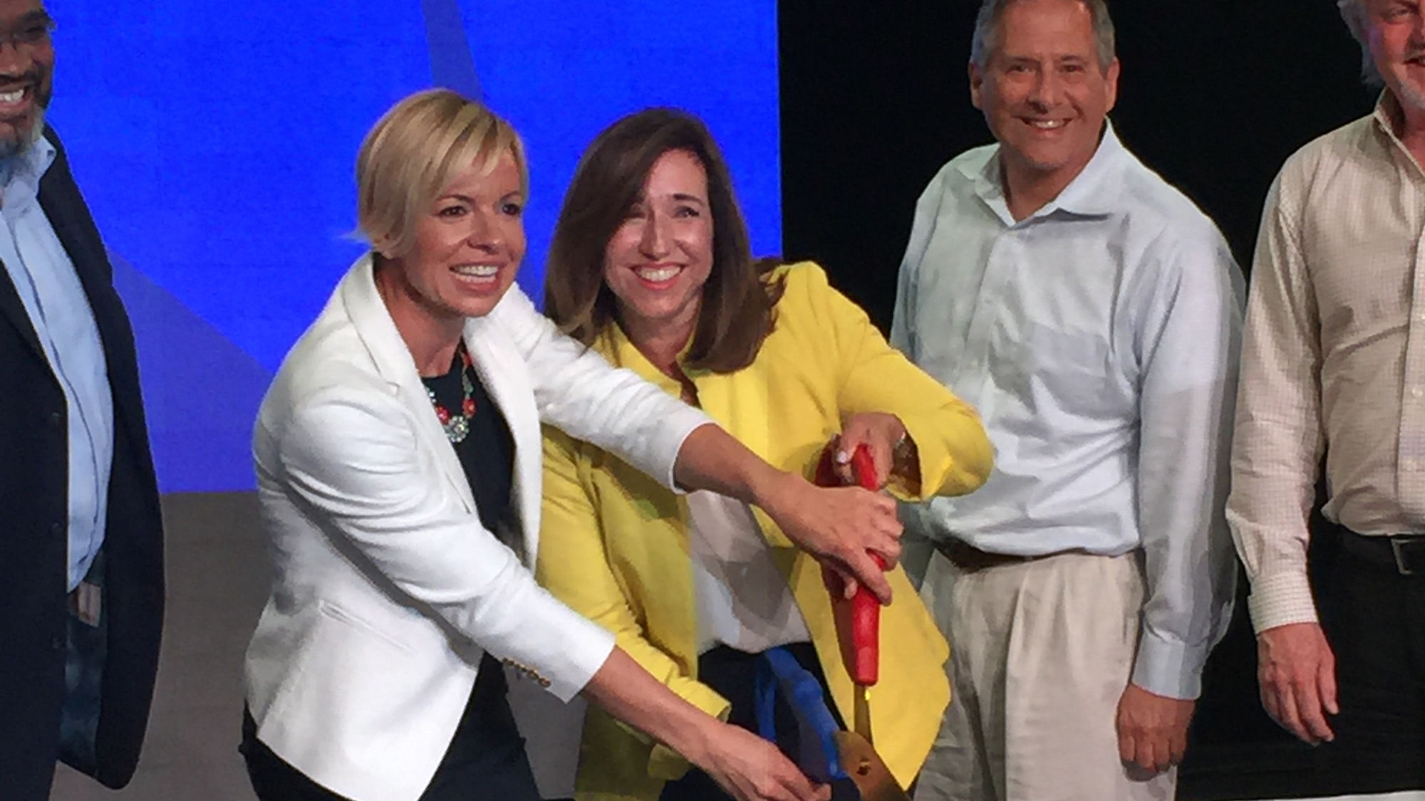 Carnival vice president of entertainment Sarah Beth Reno and brand president Christine Duffy presided over the ribbon cutting.