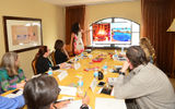Sarah Perez of Melia Hotels International presents to a small group of agents during one of GTM West's signature Boardroom sessions.