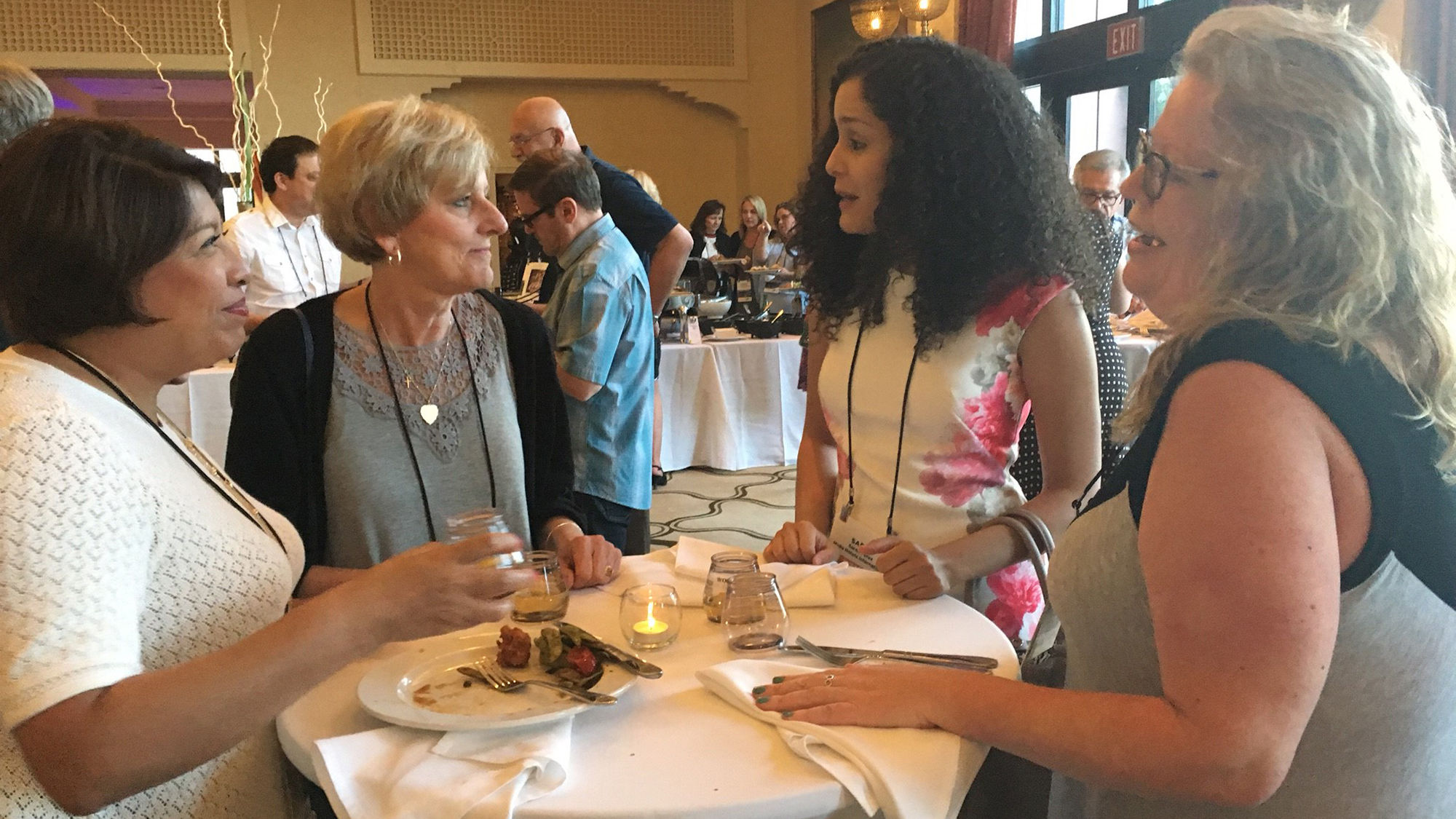 From left: Yolanda Trujillo, Melia Hotels International; Val Day, International House of Travel; Sarah Perez, Melia Hotels International; and Lisa Brasgalla, Vows of Paradise - Travel, at the GTM West welcome reception, sponsored by Marriott International, at the Westin Lake Las Vegas Resort & Spa.
