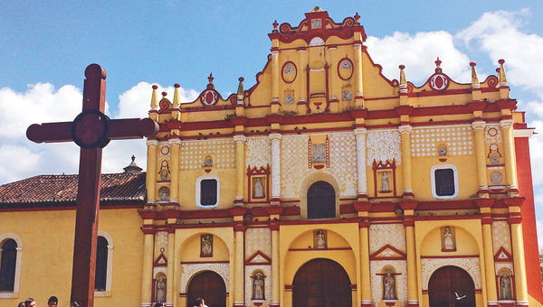 The Catedral de San Cristobal in San Cristobal de la Casas, a town located 7,200 feet above sea level.