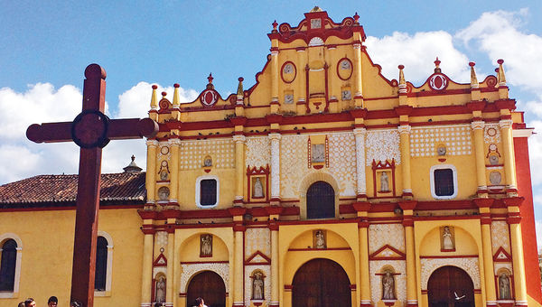 The Catedral de San Cristobal in San Cristobal de la Casas, a town located 7,200 feet above sea level. The Catedral de San Cristobal in San Cristobal de la Casas, a town located 7,200 feet above sea level.