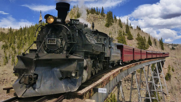 The Cumbres & Toltec Scenic Railroad runs 64 miles between Antonito, Colo., and Chama, N.M. The Cumbres & Toltec Scenic Railroad runs 64 miles between Antonito, Colo., and Chama, N.M.