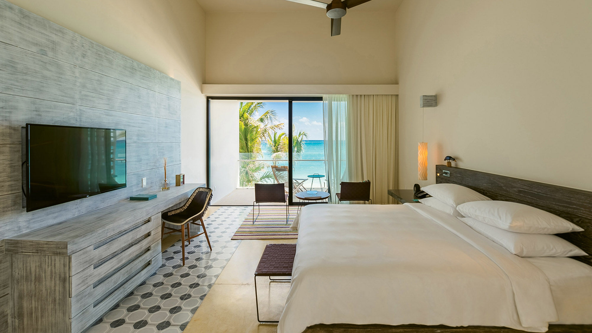 A bilevel suite at the Andaz Mayakoba Resort Riviera Maya. The resort features 41 luxury suites.