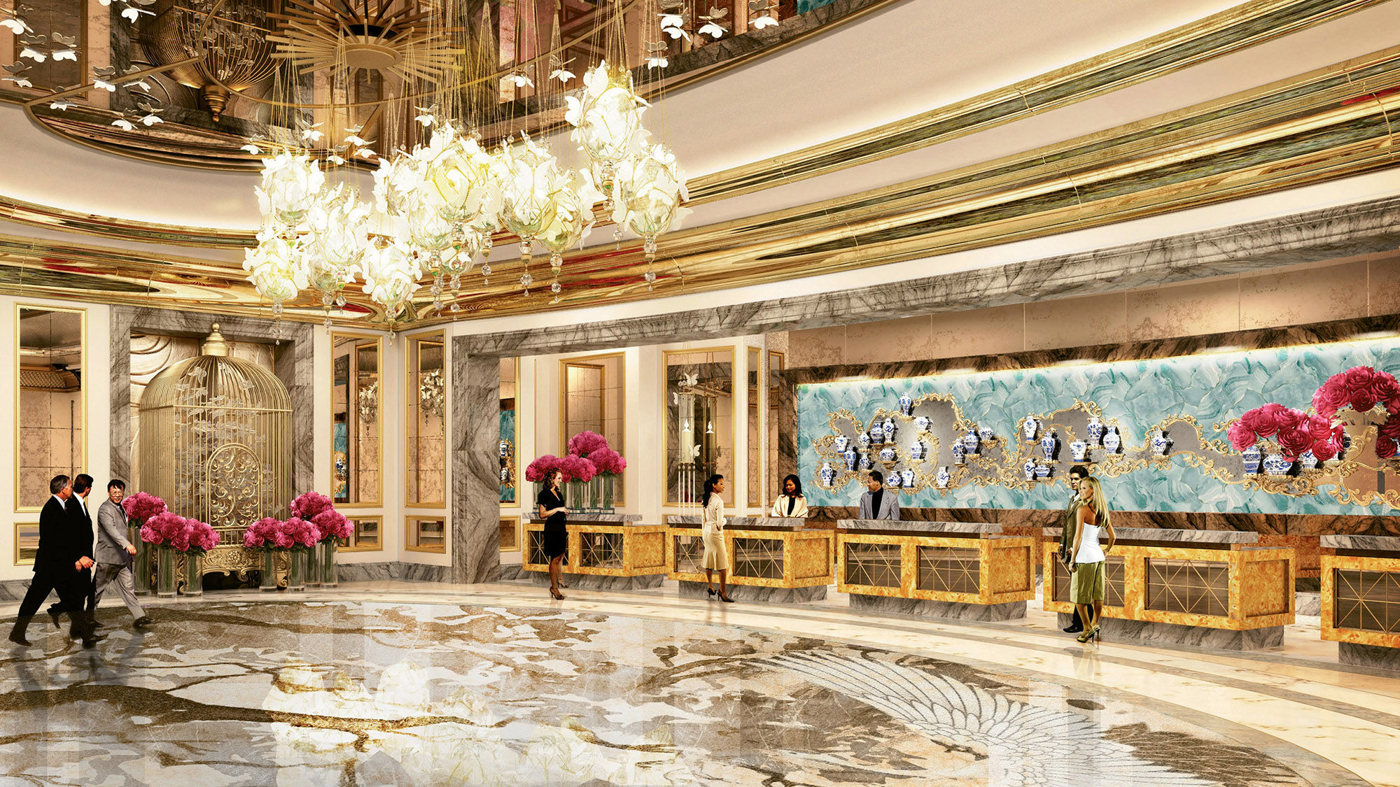 A rendering of the lobby of the Lisboa Palace Hotel, scheduled to open early next year.