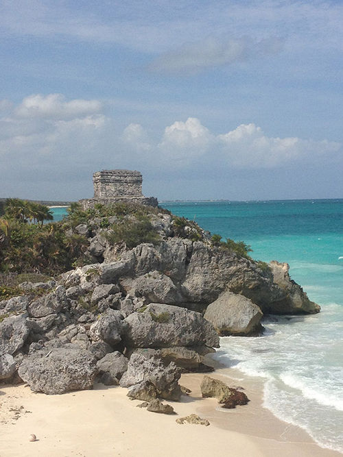 The God of Winds Temple guards Tulum's entrance to the sea.
