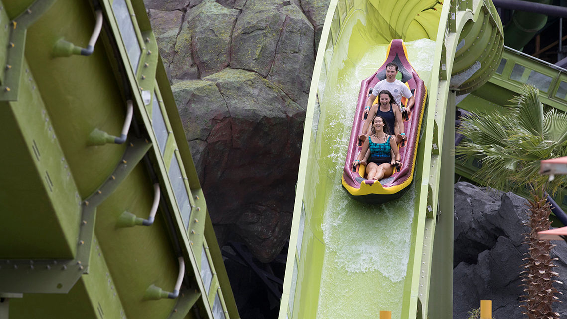 The Krakatau Aqua Coaster at Universal's Volcano Bay waterpark in Orlando.