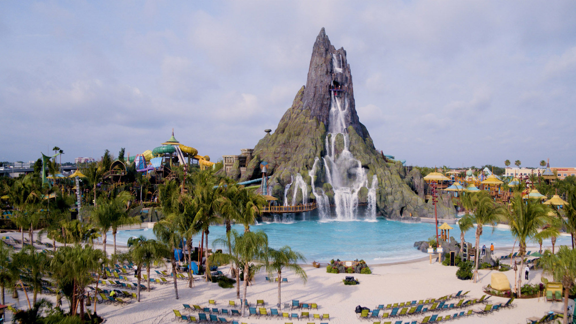 The Waturi Beach wave pool at Universal's Volcano Bay.