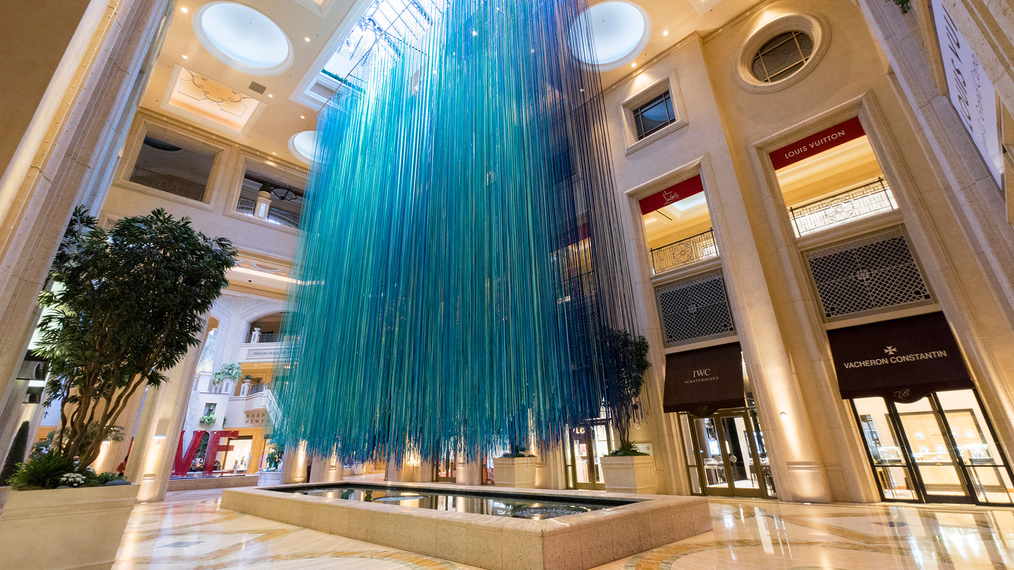 "Another Sky" by Anne Patterson is on display in the Venetian's waterfall atrium.