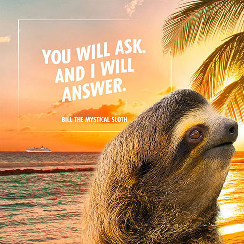 Carnival promotes summer cruising with clairvoyant sloth