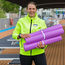 Rolling out the yoga mats