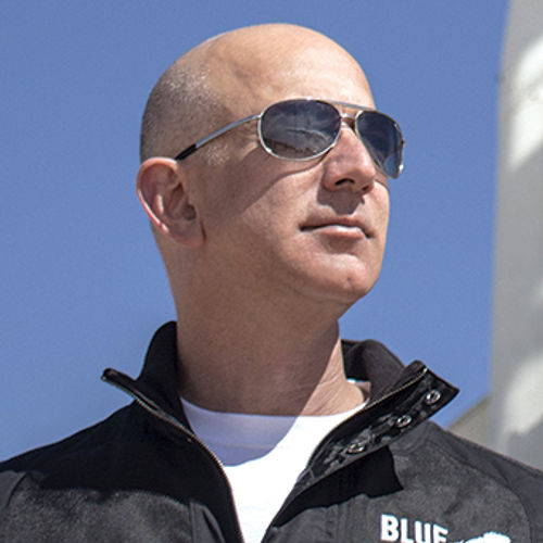Jeff Bezos, at the West Texas launch facility before the Blue Origin's maiden voyage. Jeff Bezos, at the West Texas launch facility before the Blue Origin's maiden voyage.