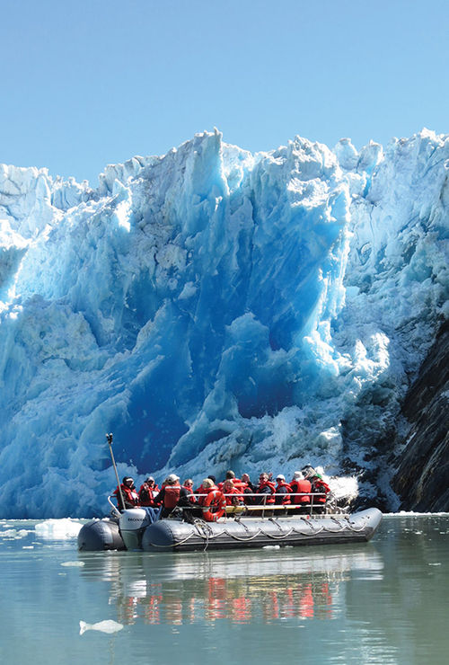 Small boats take passengers close to the face of glaciers. The cruise line is designed for travelers who want to experience Native cultures, explore the wilderness and see the wildlife.