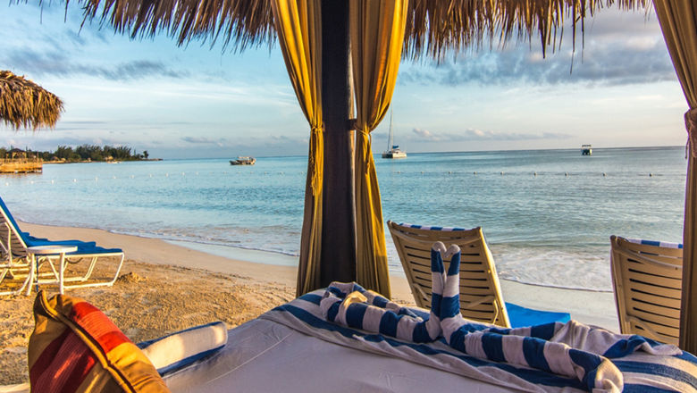 A beach cabana at Jewel Dunn's River Beach Resort & Spa in Ocho Rios, Jamaica.