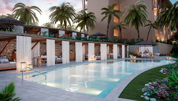 The pool area will get new cabanas.