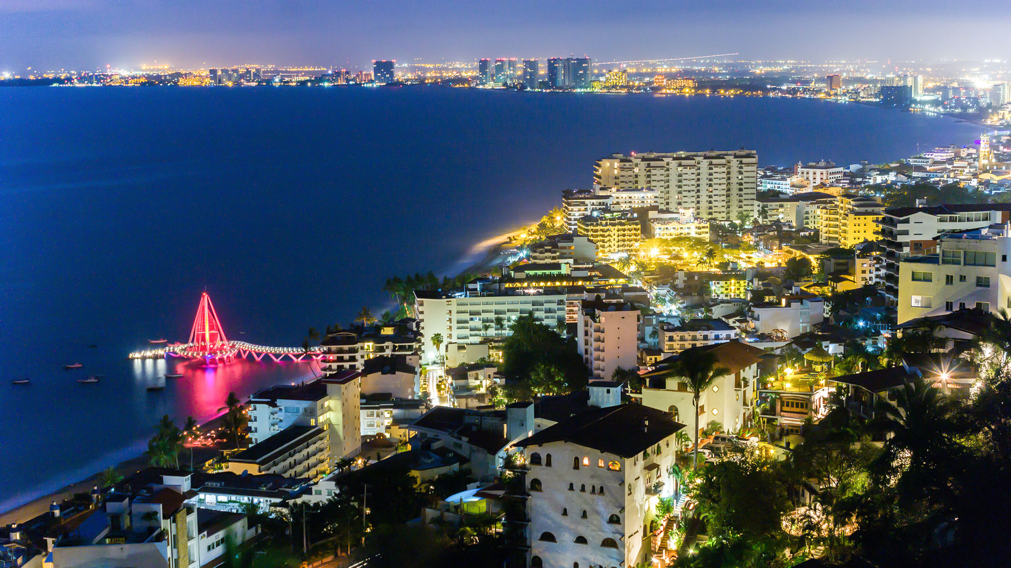 Puerto Vallarta's hotel zone. The city's hotel occupancy increased last year by 7%.