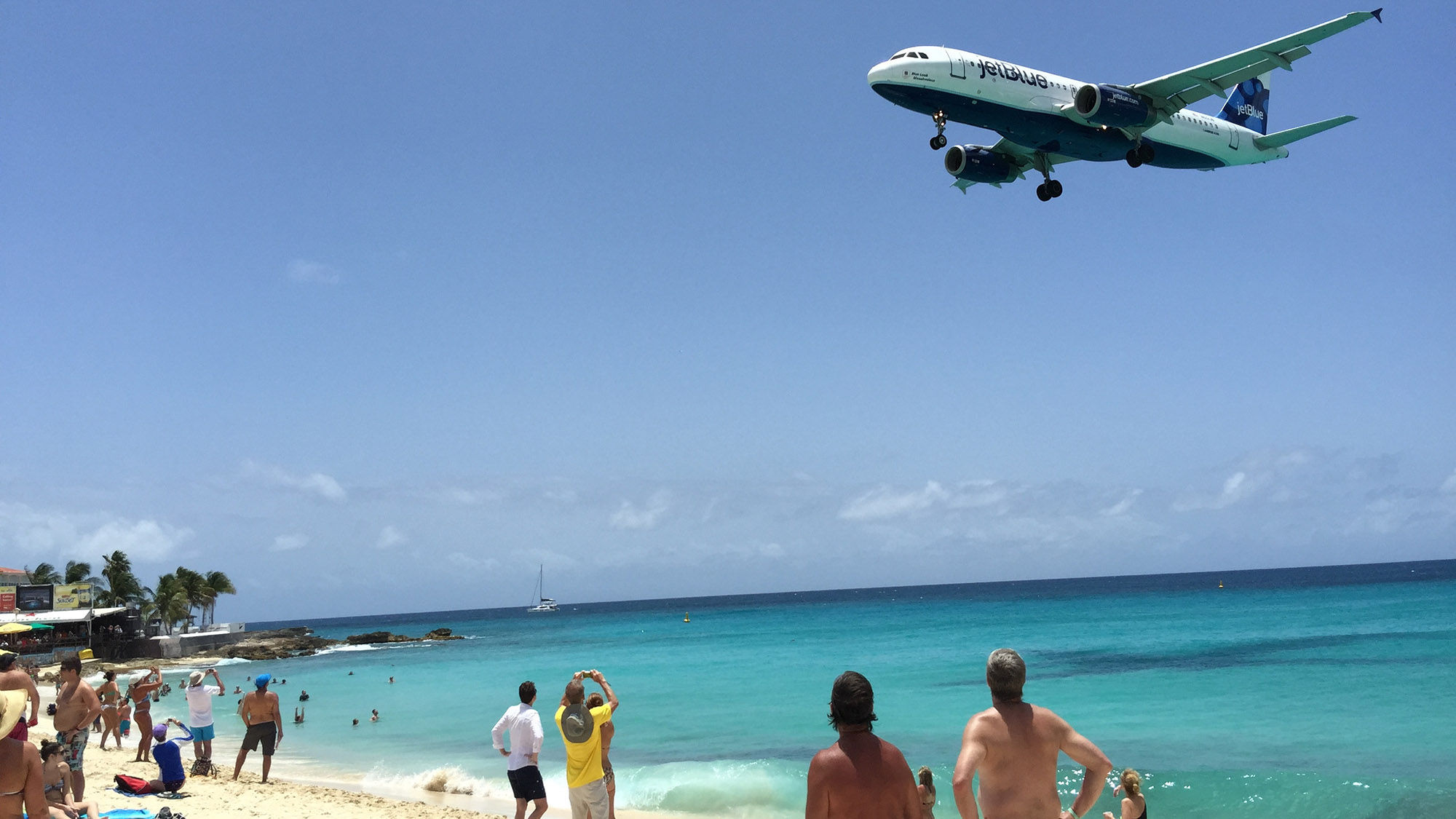 St. Maarten is known for low-flying aircraft over Maho Bay Beach.