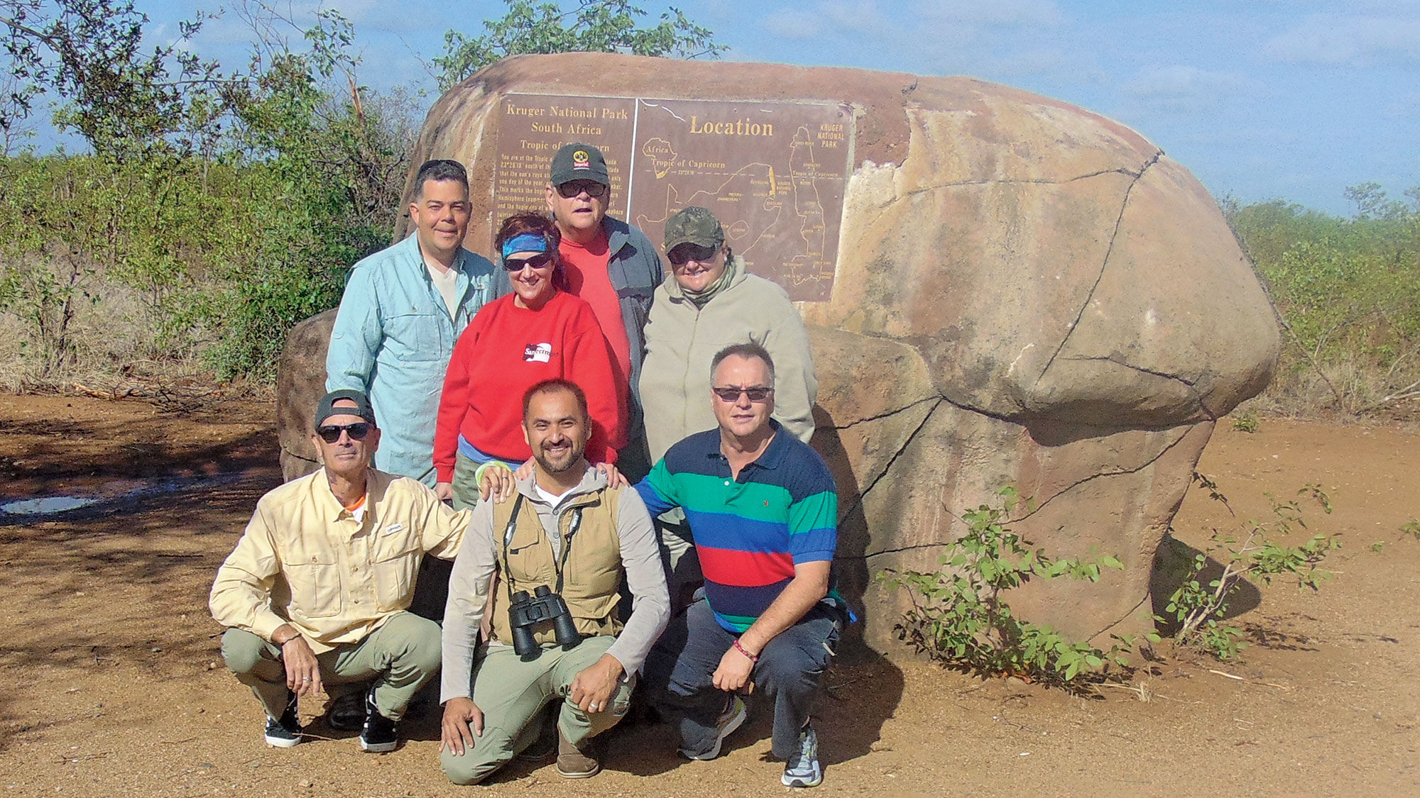 Travel With Guns brought a group to the Tropic of Capricorn Marker in Kruger National Park, South Africa.