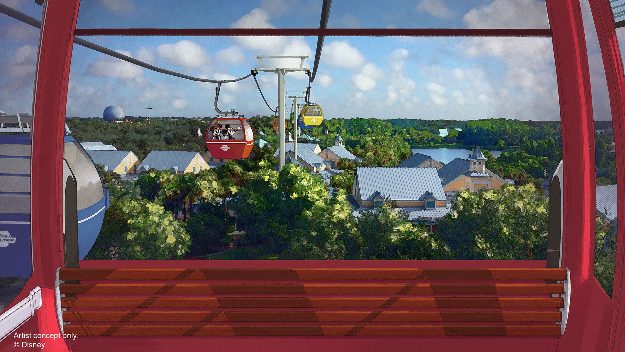 The Disney Skyliner will connect the new Riviera and three other resorts (Disney's Art of Animation, Pop Century and Caribbean Beach) with Disney's Hollywood Studios and the International Gateway at Epcot.