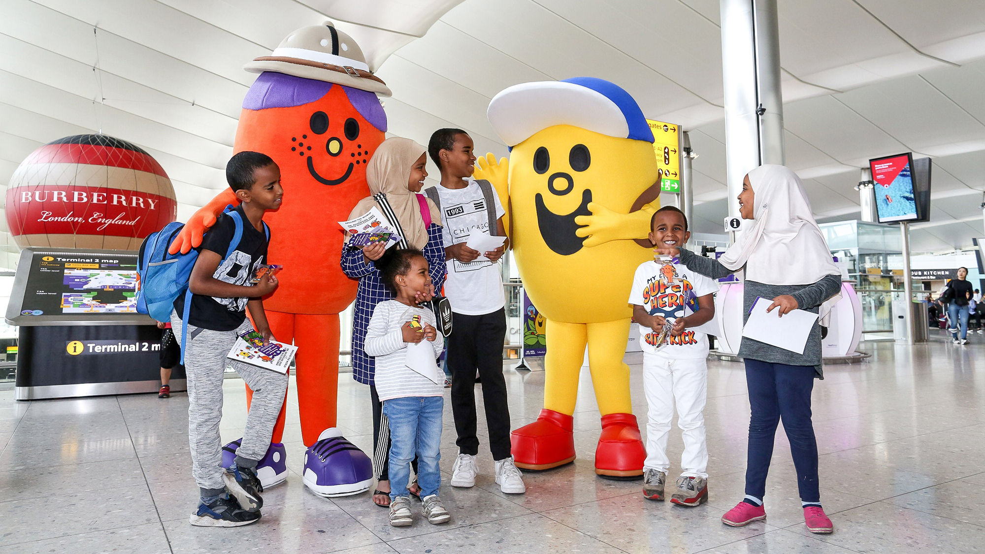 Characters from the Around the World With Mr. Adventure app will be on hand at the airport through Sept. 10 to guide young travelers to special items.