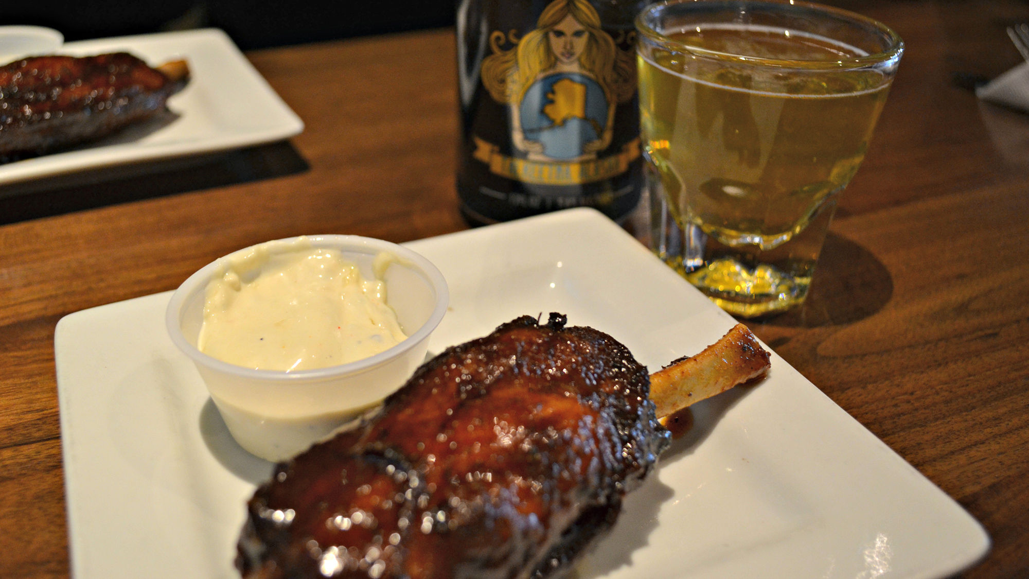 Hog wing & Beer at McGivneys, one of the stops on Juneau Food Tours' Juneau Bites & Booze tour.