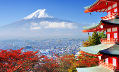 Mount Fuji on the Japanese island of Honshu. All eyes in the travel industry are on Japan, which is taking steps toward reopening.