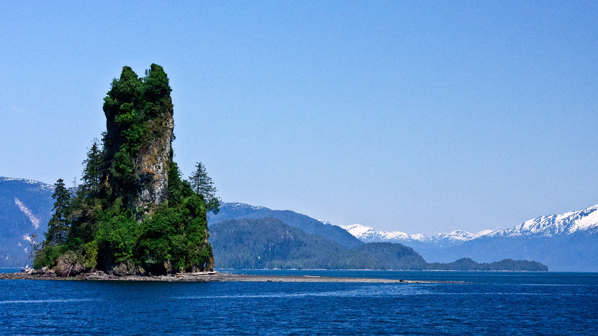 Eddystone Rock near Ketchikan, Alaska.