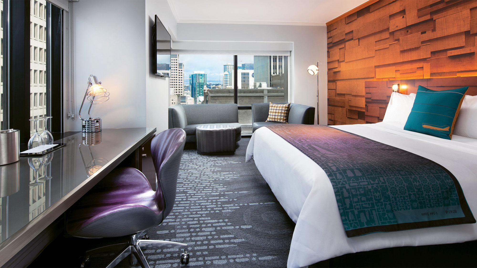 A guestroom at the W Seattle.