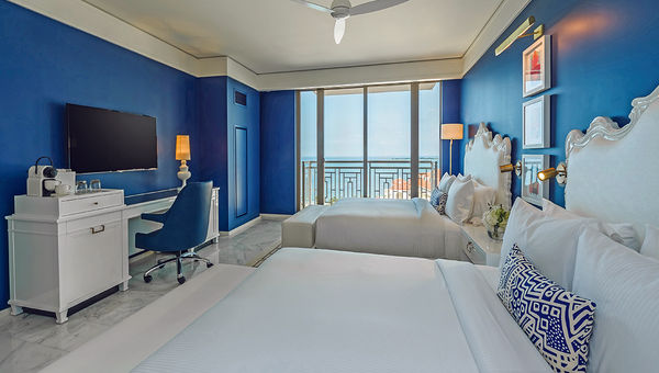 A guestroom at the Grand Hyatt at Baha Mar, the first property to open at the resort.