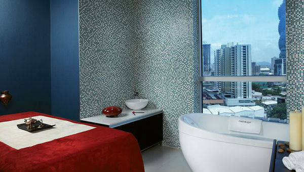 A room at the Rock Spa, which offers treatments such as the Synchronicity Massage A room at the Rock Spa, which offers treatments such as the Synchronicity Massage