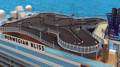 The thrill of electric go-cart racing at sea is coming to the Norwegian Bliss.