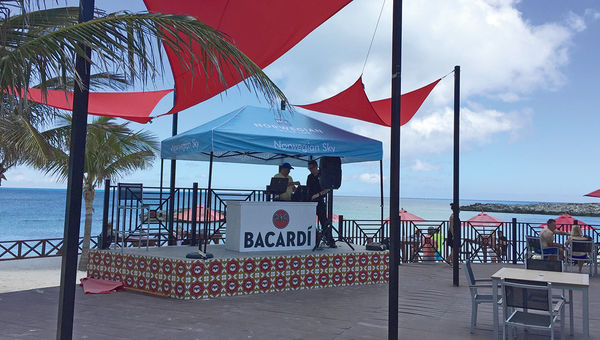 A bar at Norwegian’s Great Stirrup Cay.
