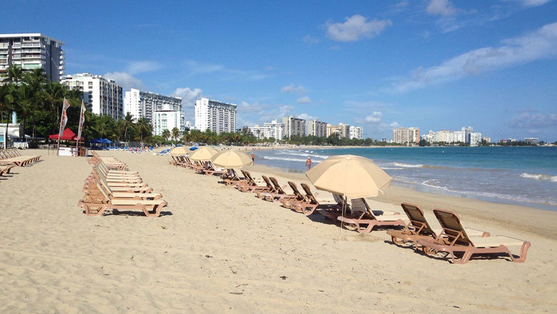 A beach in San Juan. Puerto Rico has lifted all Covid entry requirements for visitors from the U.S.