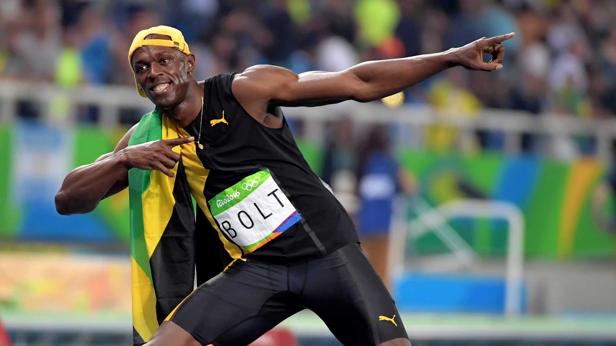 Usain Bolt, legendary Jamaican sprinter.