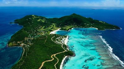 The property is located on the island's Godahl Beach.
