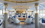 The Palm Court onboard the Crystal Bach has a glass roof and a dance floor.