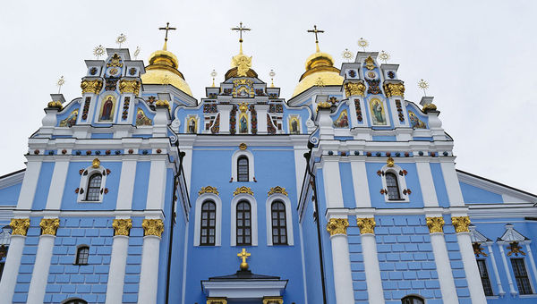 St. Michael’s monastery in Kiev, where pre-independence buildings and centuries-old cathedrals sit next to towering glass-and-steel hotels and office buildings. St. Michael’s monastery in Kiev, where pre-independence buildings and centuries-old cathedrals sit next to towering glass-and-steel hotels and office buildings.