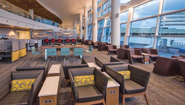 The luxurious new Delta Sky Club, which opened last October at Sea-Tac Airport in Seattle. The luxurious new Delta Sky Club, which opened last October at Sea-Tac Airport in Seattle.