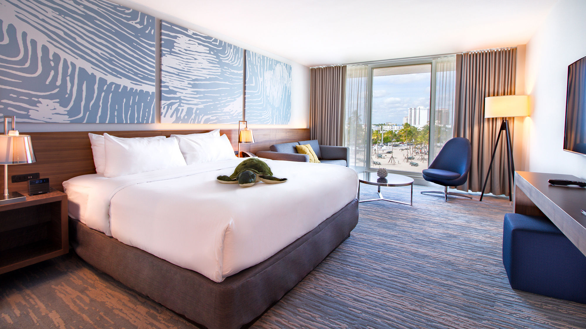 A guestroom at the B Ocean Resort in Fort Lauderdale.