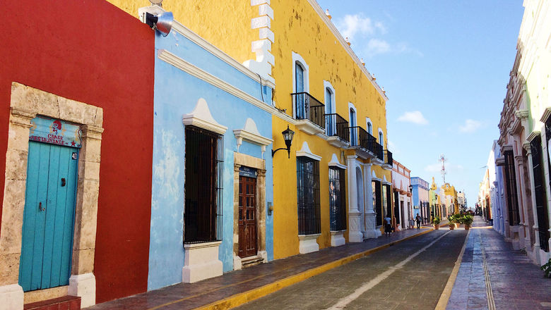 A street in the historical center of Campeche. The city is one of the planned stops on Tren Maya, which could debut as early as next year.