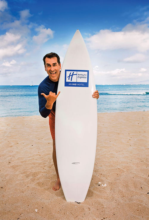 Actor/comedian Rob Riggle serves as creative director for the Holiday Inn Express brand. Actor/comedian Rob Riggle serves as creative director for the Holiday Inn Express brand.
