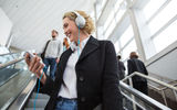 Coming from Bose the music reproduction while using these over-ear headphones is predictably remarkable: powerful sound, crisp bass, accurate treble. The added value, however, is the noise-canceling technology that helps obviate the drone of airplane engines, the sound of an infant's wails a few rows distant or the snoring of a seat mate. The Bose Quiet Comfort 25 also can insulate you from ambient noise even with your music turned off.