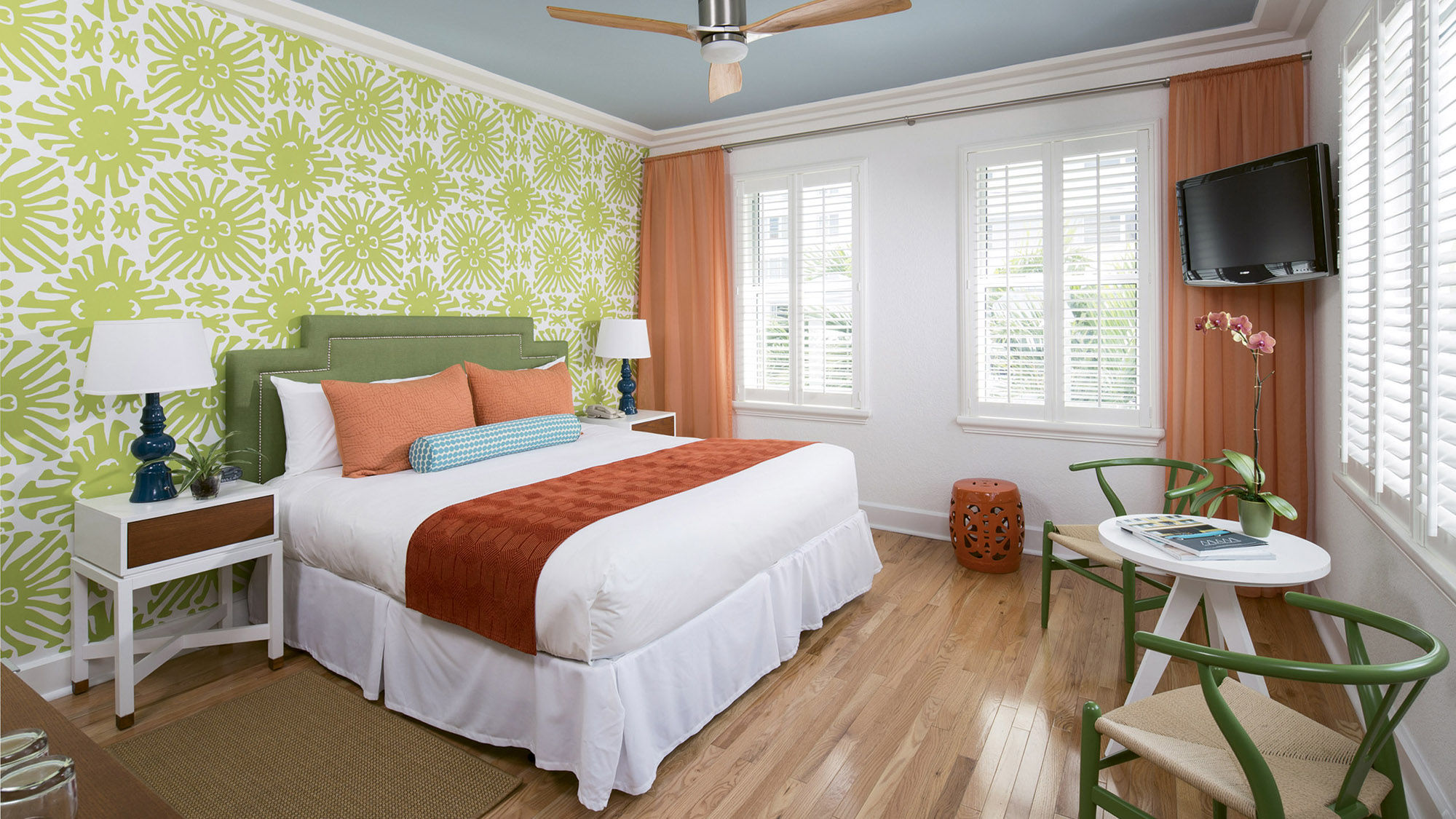 A guestroom at Circa 39, a 97-room property in Miami Beach’s Mid-Beach neighborhood.