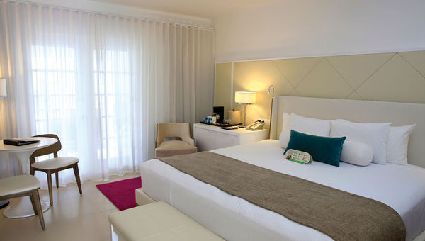 A deluxe oceanview room at the Azul Beach Resort Sensatori in Negril, Jamaica.