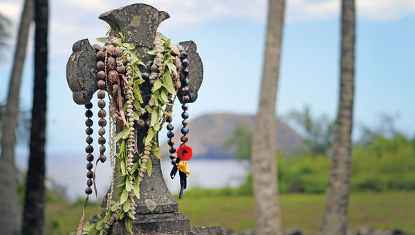 The gravesite of Joseph Dutton, who helped care for the residents of Kalaupapa. The gravesite of Joseph Dutton, who helped care for the residents of Kalaupapa.