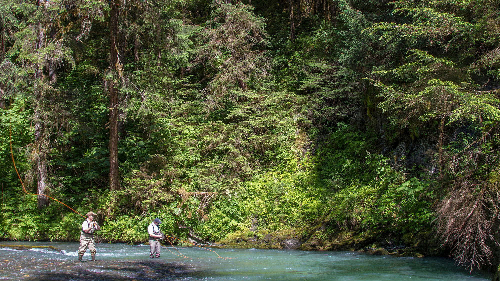 Fly fishing in Juneau.