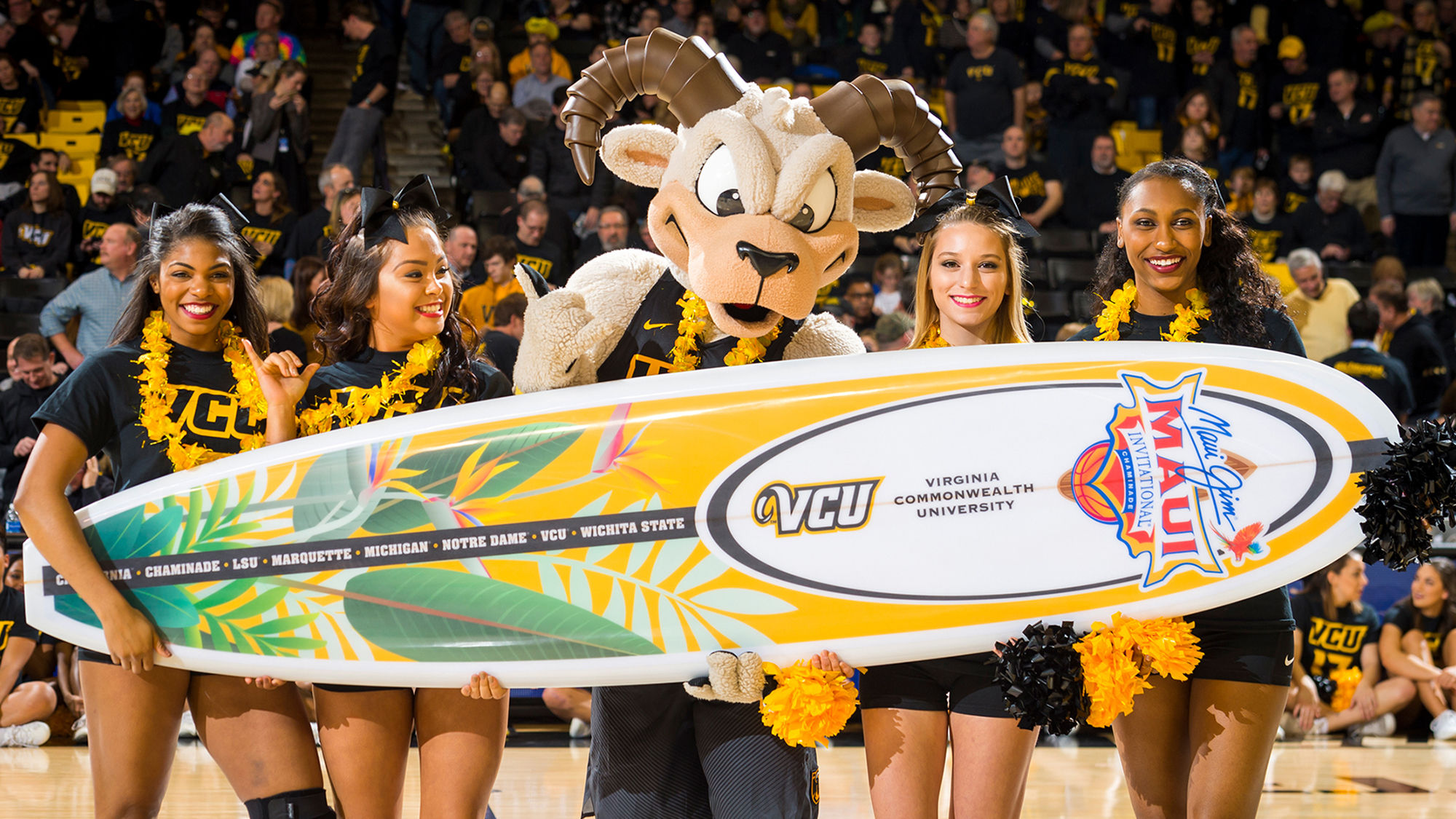 The Maui Invitational basketball tournament at the Lahaina Civic Center features Virginia Commonwealth University and many other top NCAA programs.