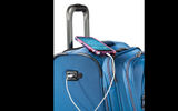 This unique line of luggage is designed to enable you to secure two bags back-to-back with built-in external Velcro straps. Moreover, Atlantic maintains that four of its Unite2 bags can be tethered together and moved along with one hand on what amounts to an eight-wheel platform. Other features of this luggage line, which comes in black or blue fabric, are protective wheel housings, corner guards and skid bars; an external USB port on the 21-inch carry-on spinner; a two-stop telescoping handle; and a wet pocket.