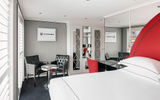 A stateroom onboard The B, a new millennial-focused river cruise ship launched by U by Uniworld.