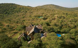 An aerial view of Villa iZulu, part of the Thanda Safari private game reserve. Other accommodations on the reserve are the Thanda Safari Lodge, offering nine bush suites, and the Thanda Tented Camp, comprising 15 tents.